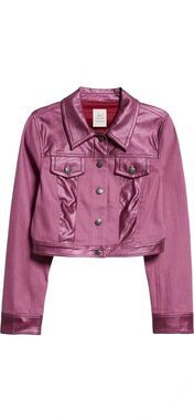 Cinq a Sept Metallic Regina Jacket Amethyst Purple XS Cropped NWT